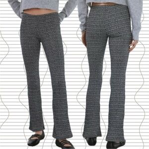 Urban Outfitters | Pria Knit Pull On Flare Pant Black White Tweed New Small NWT